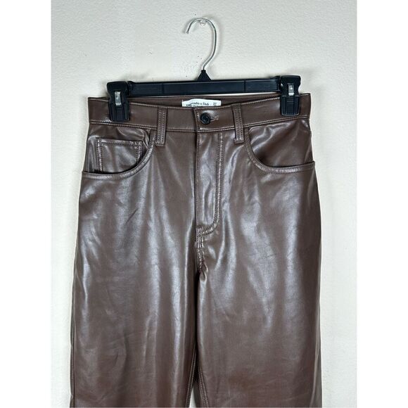 Abercrombie & Fitch Vegan Leather The 90's Straight Ultra High Rise sz 27/4s - Picture 6 of 11